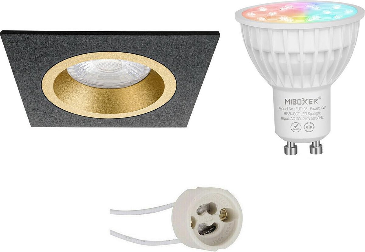 Mi-light - Led Spot Set Gu10 - Smart Led - Wifi Led - Slimme Led - 4w - Rgb+cct - Aanpasbare Kleur - Dimbaar - Pragmi - Zwart