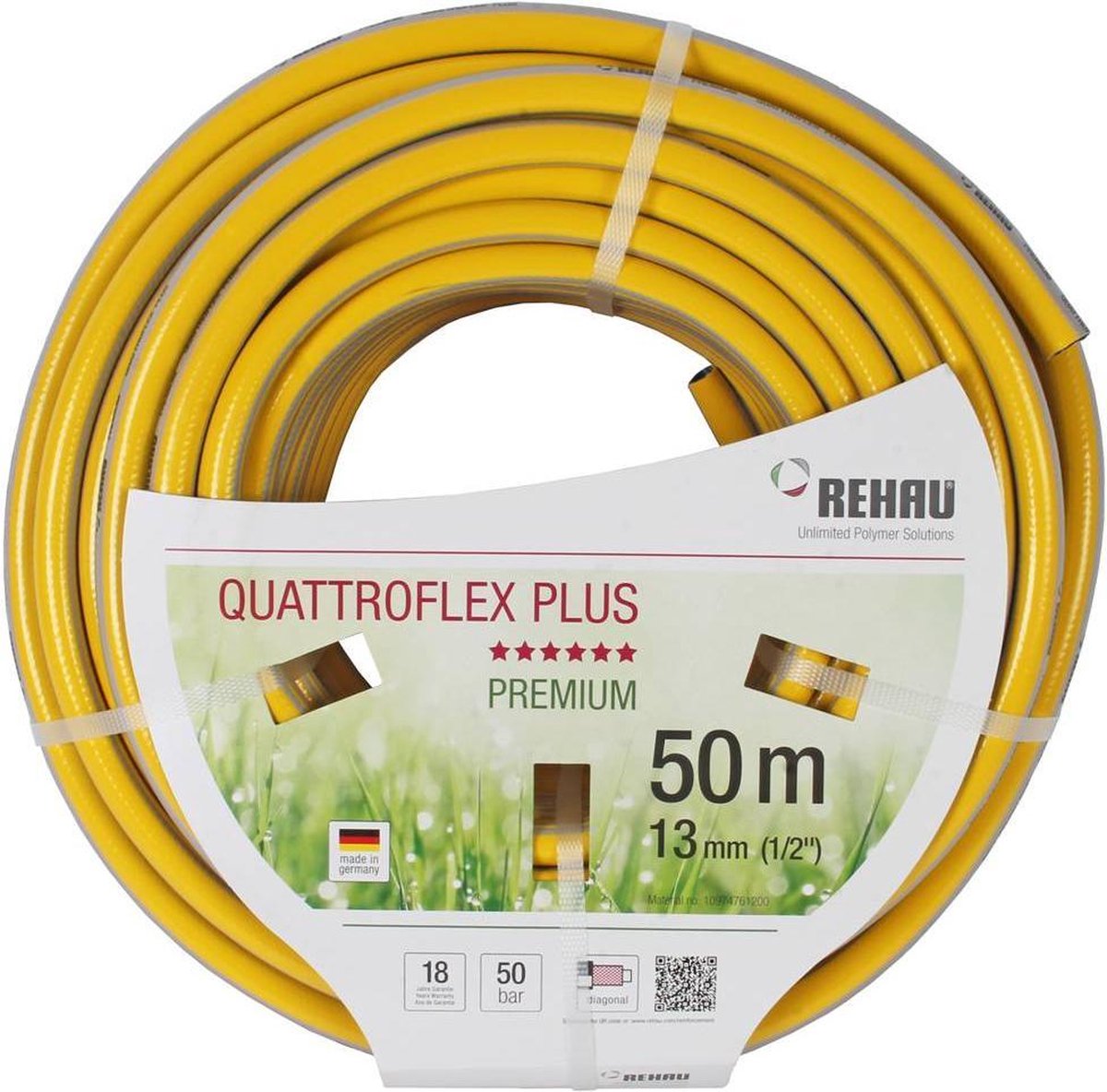 Talen Tools " - Tuinslang - 50 Meter - 1/2"""" Inch - No Torsion White Plus"