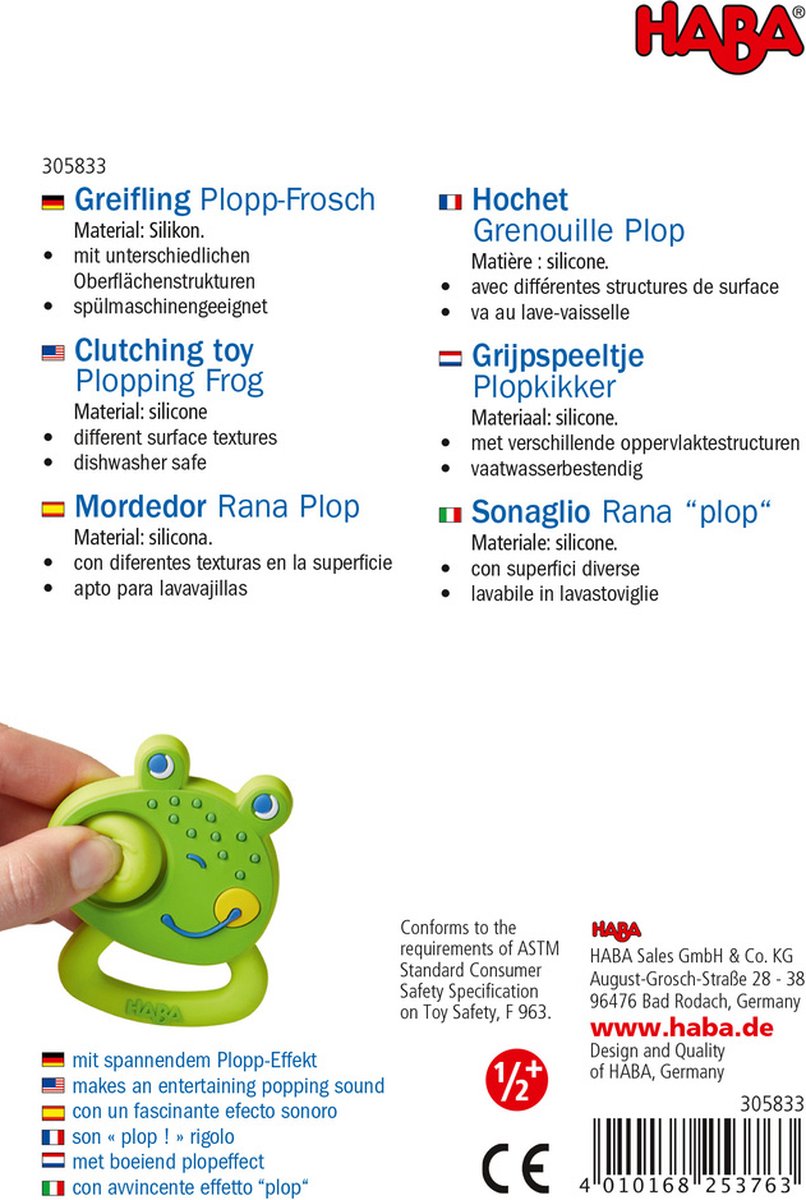 HABA Rammelaar Plopkikker - Groen