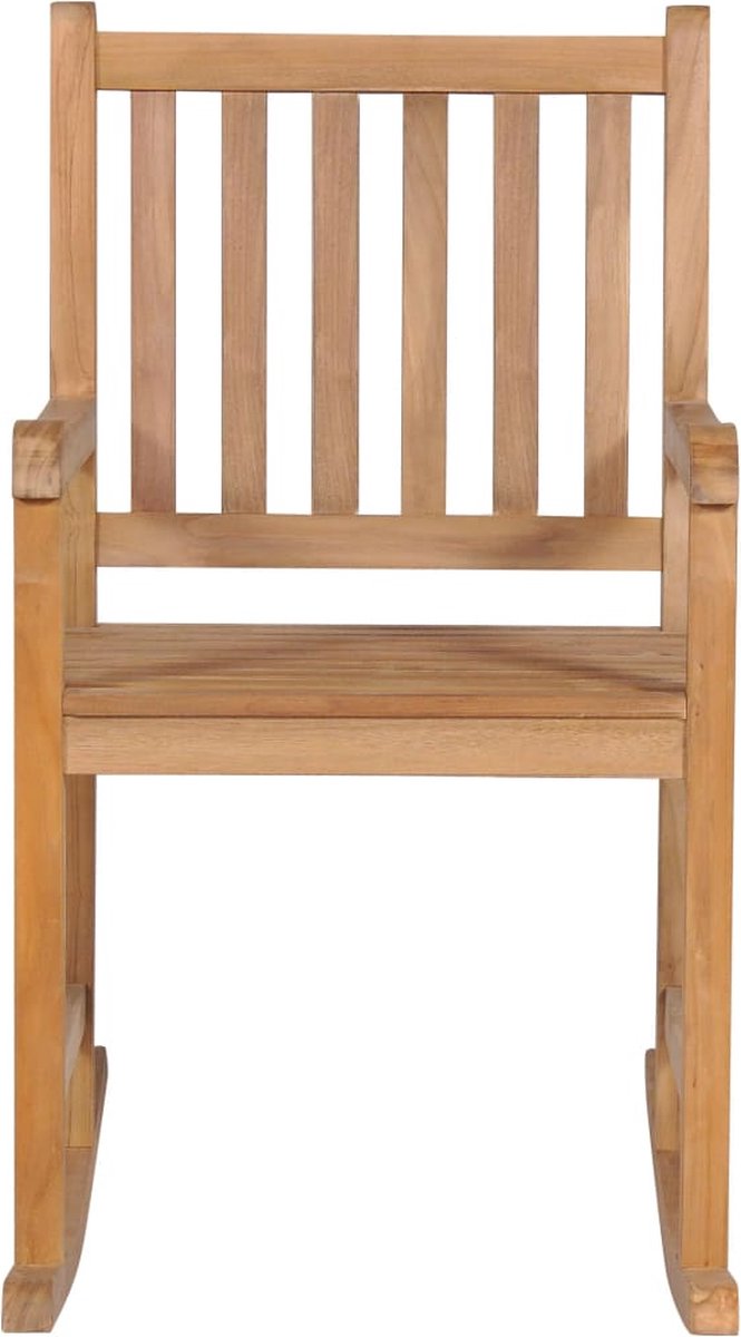 Vidaxl Schommelstoel Met Kussen Massief Teakhout - Bruin