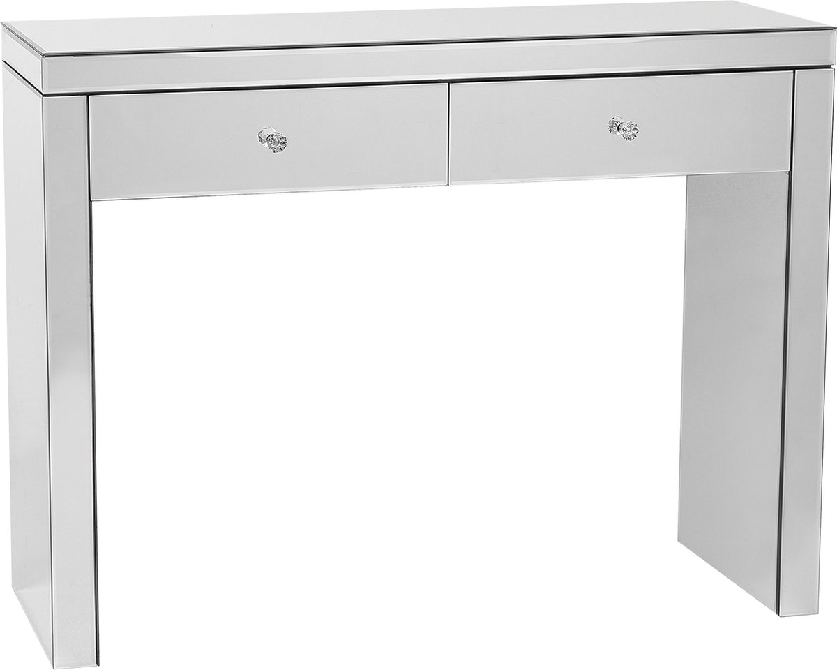 Beliani Marle Kaptafel Glas 35 X 100 Cm - Silver