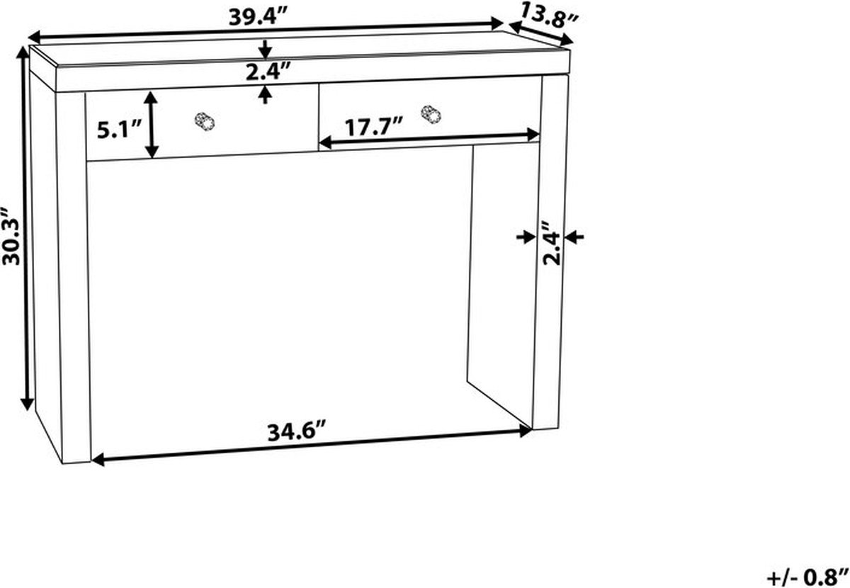 Beliani Marle Kaptafel Glas 35 X 100 Cm - Silver