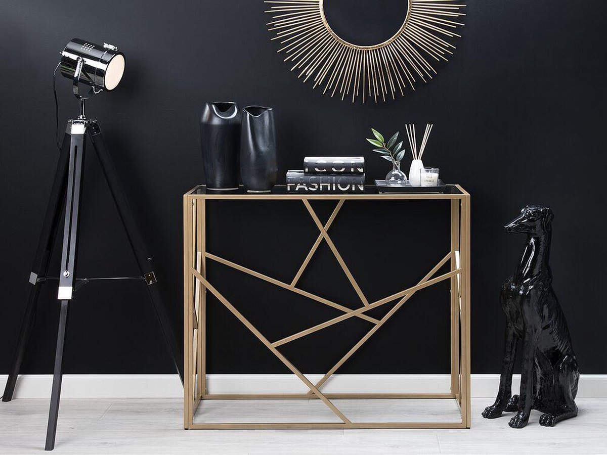 Beliani Orland Kaptafel Glas 40 X 100 Cm - Goud