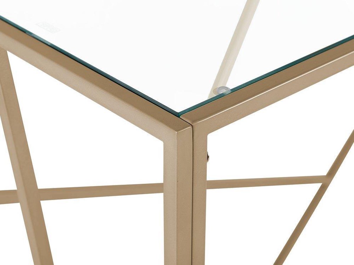Beliani Orland Kaptafel Glas 40 X 100 Cm - Goud