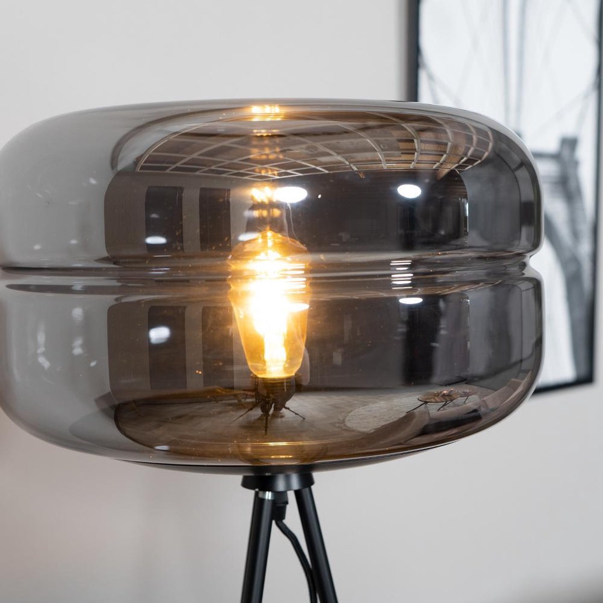 Bronx71 Vloerlamp Lone 1-lichts Smoke - Zwart