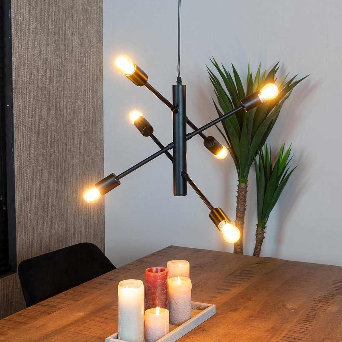Bronx71 Hanglamp Harvey 6-lichts - Zwart