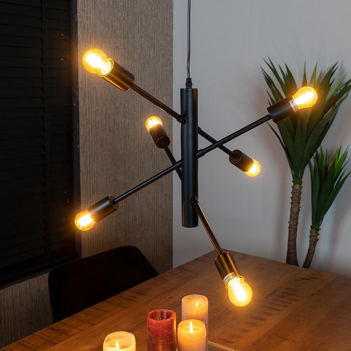 Bronx71 Hanglamp Harvey 6-lichts - Zwart
