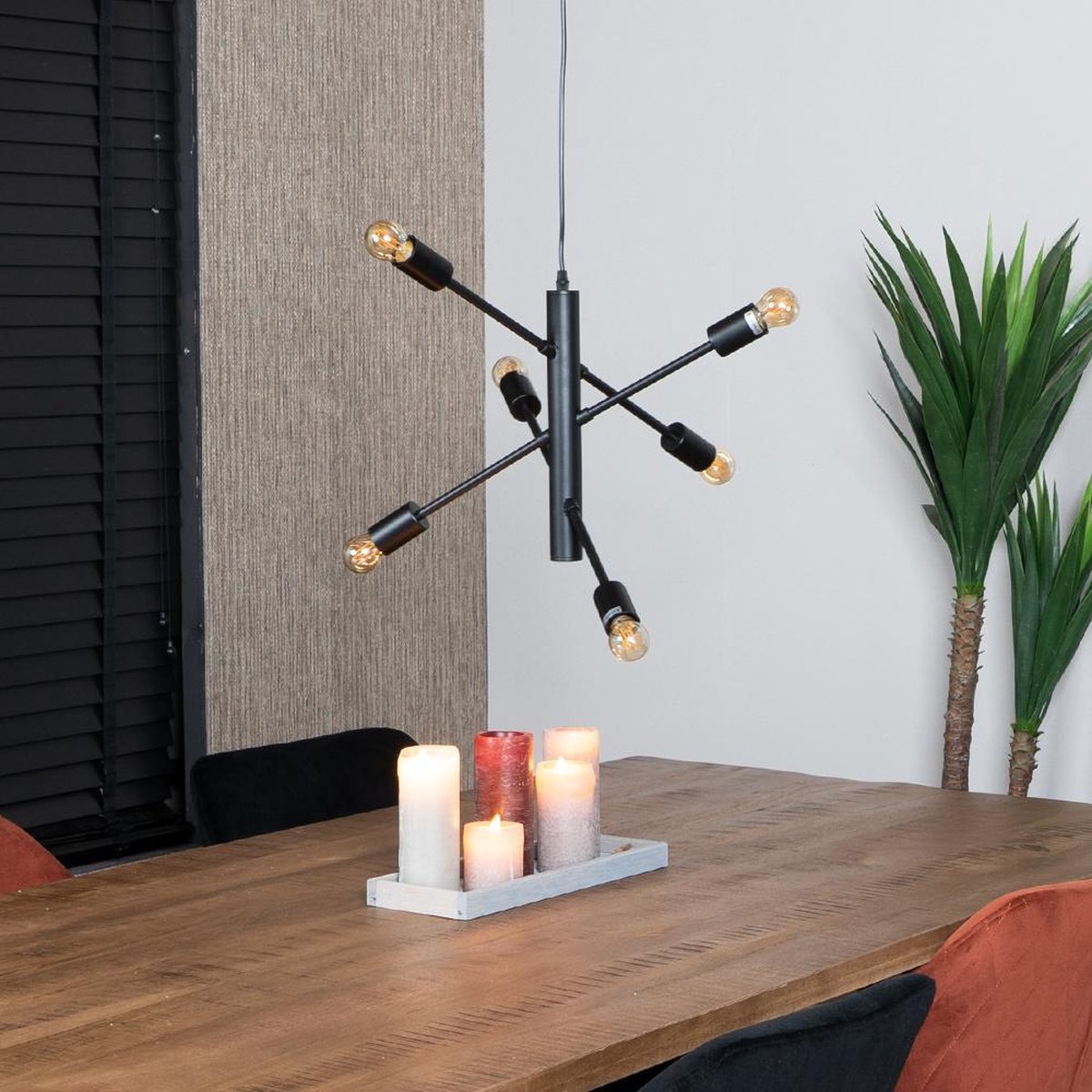 Bronx71 Hanglamp Harvey 6-lichts - Zwart