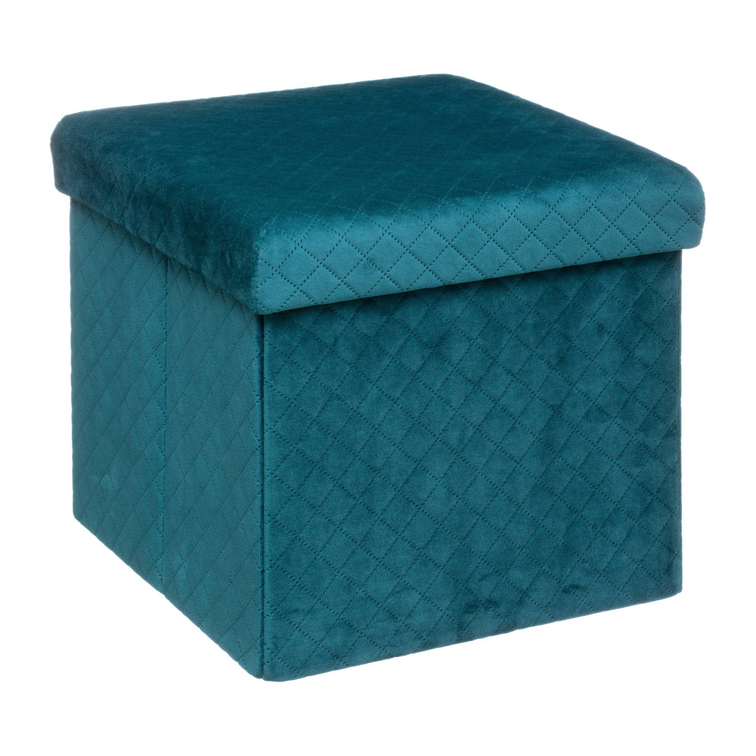 2-in-1 Zitzak En Opbergbox - Fluweel - 31x31 Cm - - Azul