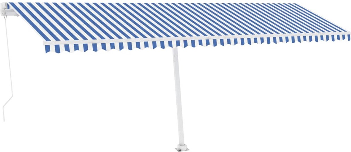 Vidaxl Luifel Vrijstaand Handmatig Uittrekbaar 600x300 Cm En - Blauw