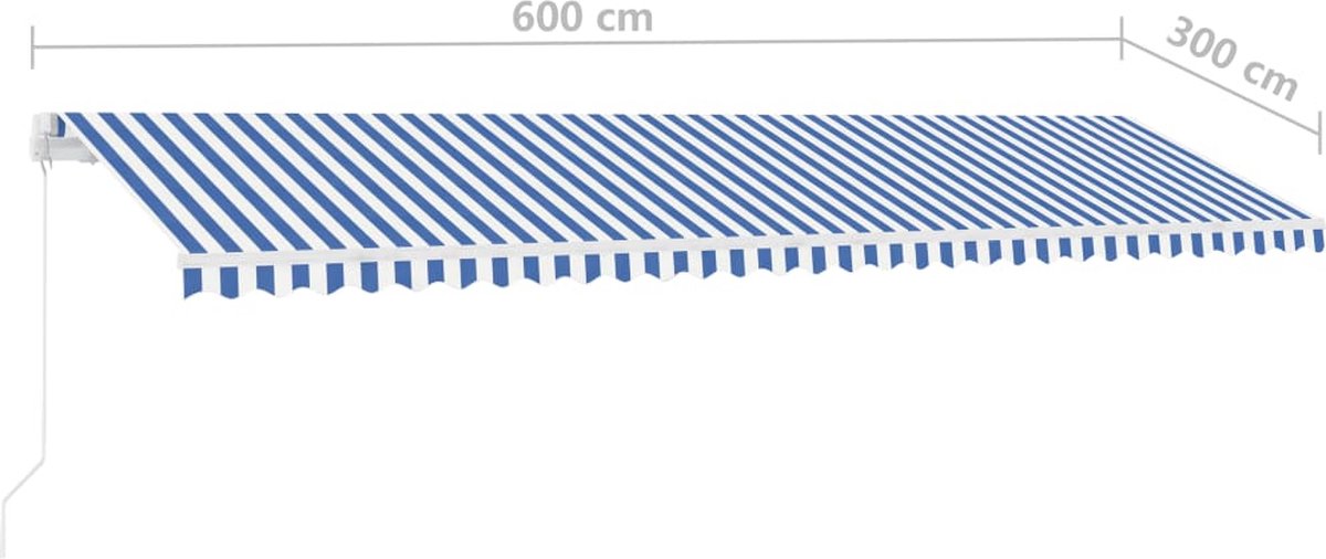 Vidaxl Luifel Vrijstaand Handmatig Uittrekbaar 600x300 Cm En - Blauw
