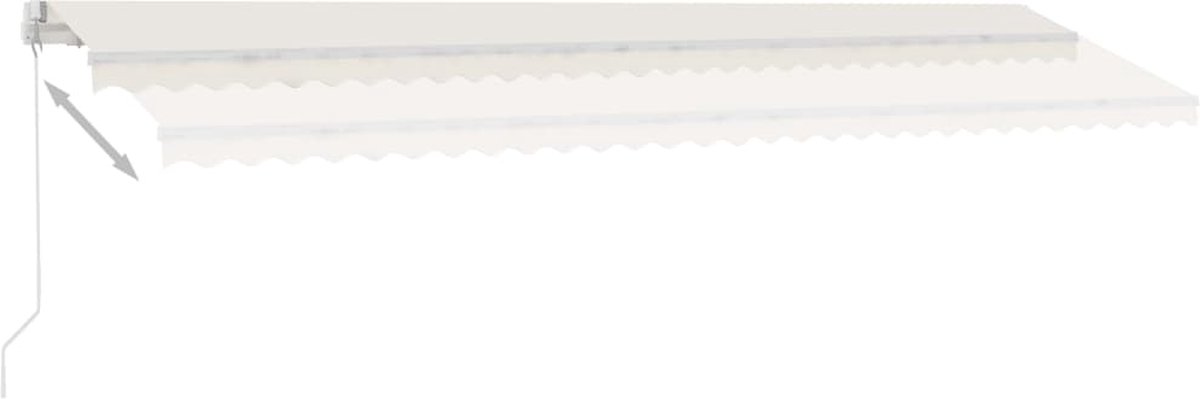 Vidaxl Luifel Handmatig Uittrekbaar Met Led 600x300 Cm Crèmekleurig