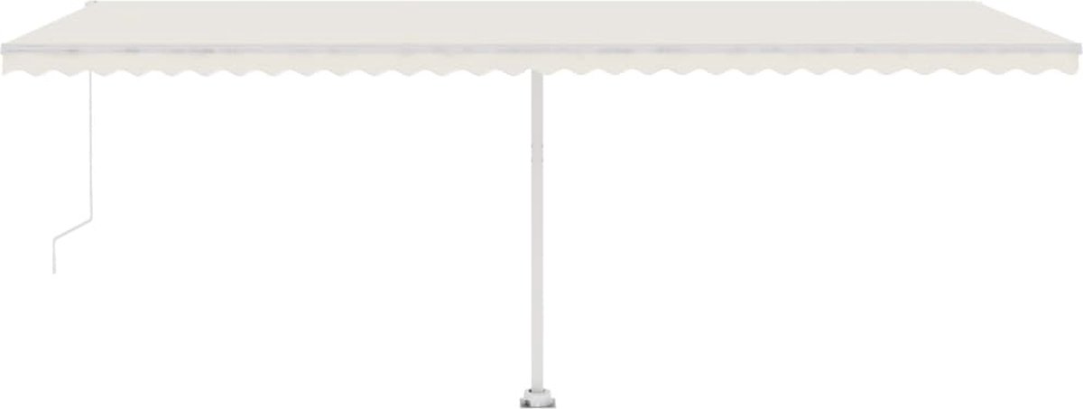 Vidaxl Luifel Handmatig Uittrekbaar Met Led 600x300 Cm Crèmekleurig