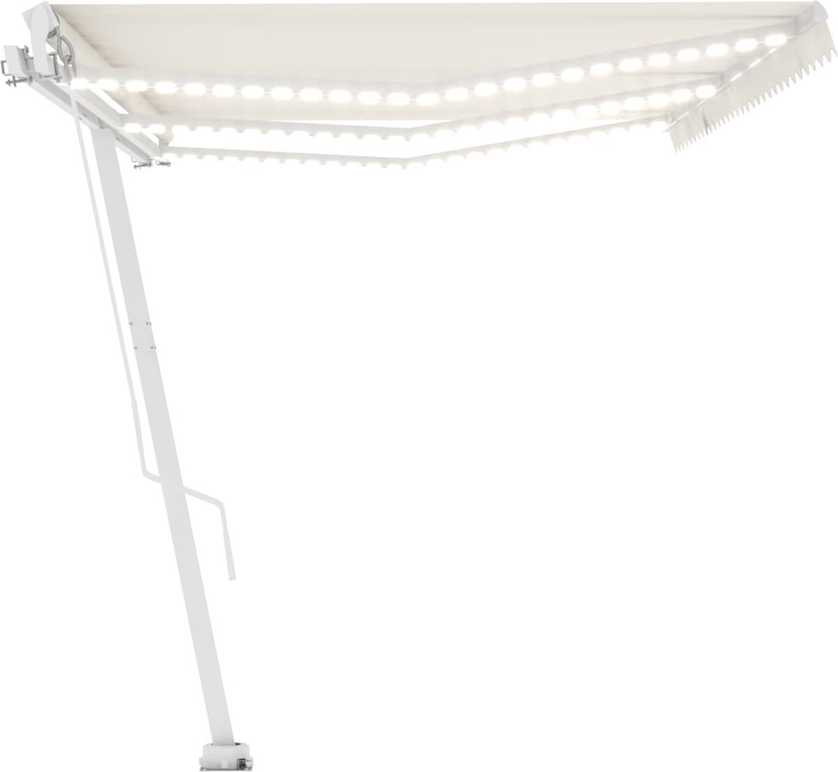 Vidaxl Luifel Handmatig Uittrekbaar Met Led 600x300 Cm Crèmekleurig