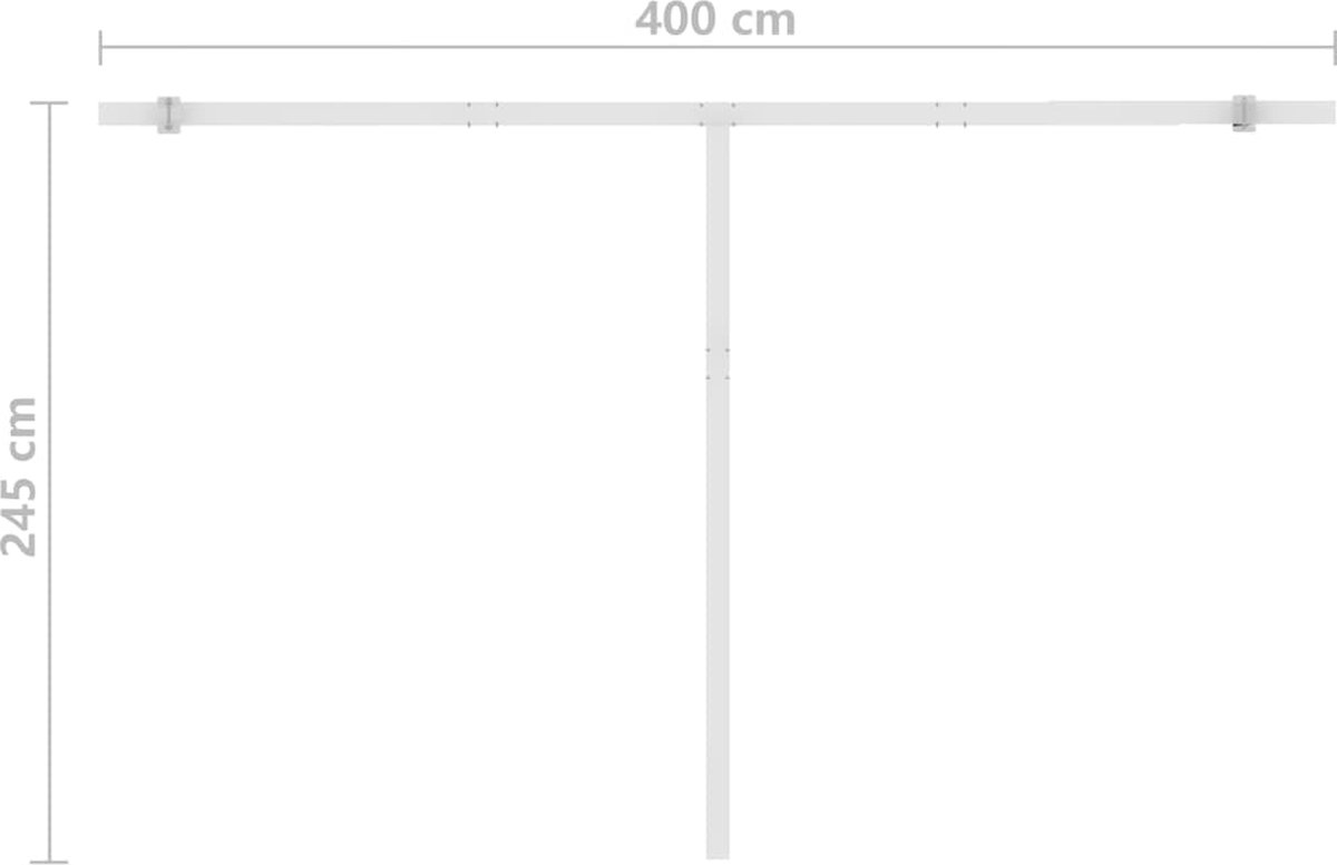 Vidaxl Luifel Handmatig Uittrekbaar Met Led 400x350 Cm Crèmekleurig