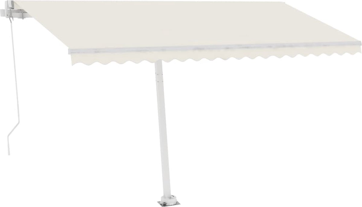 Vidaxl Luifel Handmatig Uittrekbaar Met Led 400x350 Cm Crèmekleurig