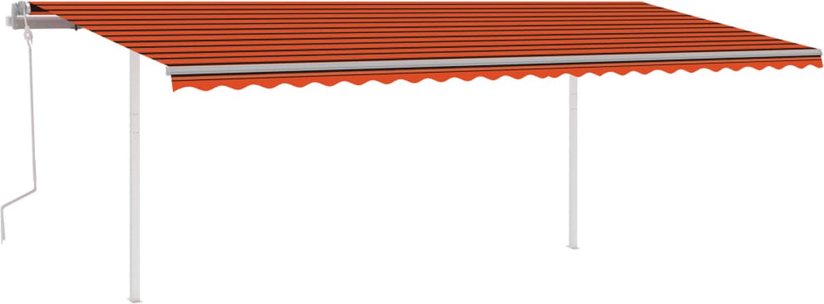 Vidaxl Luifel Handmatig Uittrekbaar Met Led 6x3 M En - Oranje