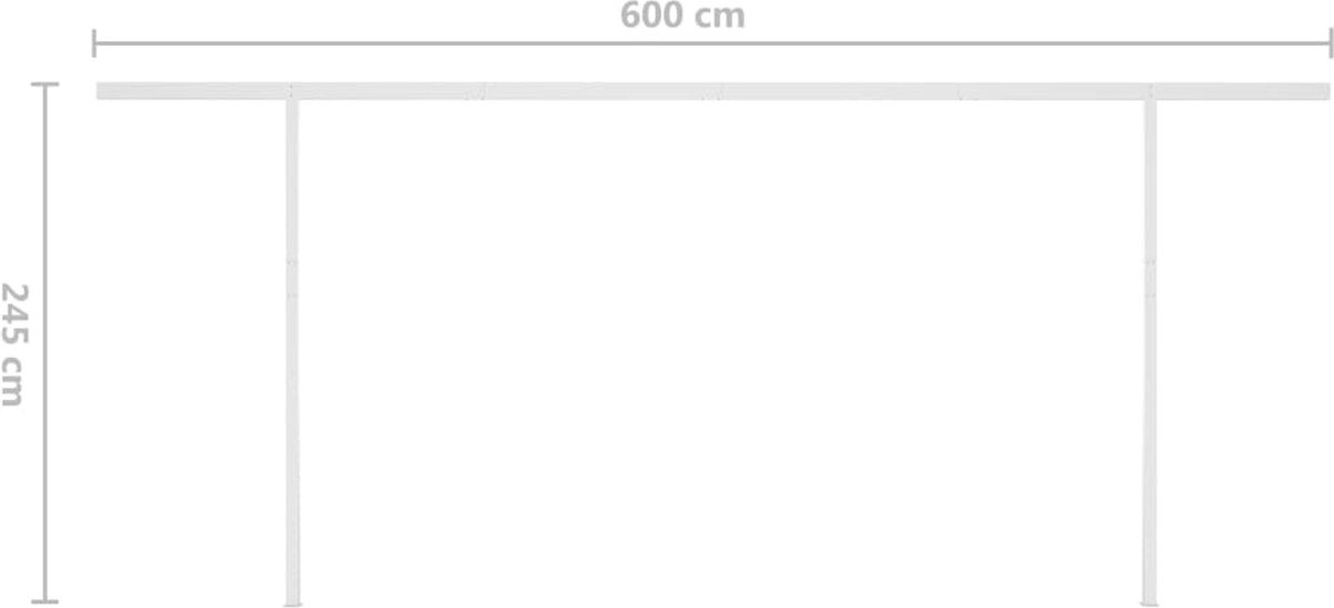 Vidaxl Luifel Handmatig Uittrekbaar Met Led 6x3 M En - Oranje