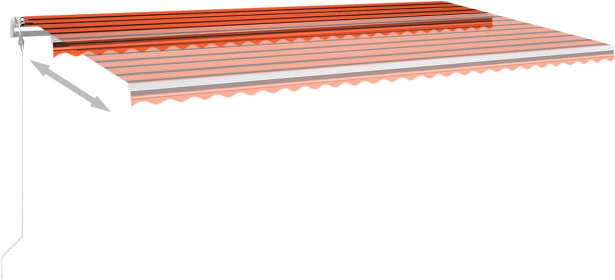 Vidaxl Luifel Handmatig Uittrekbaar Met Led 6x3 M En - Oranje