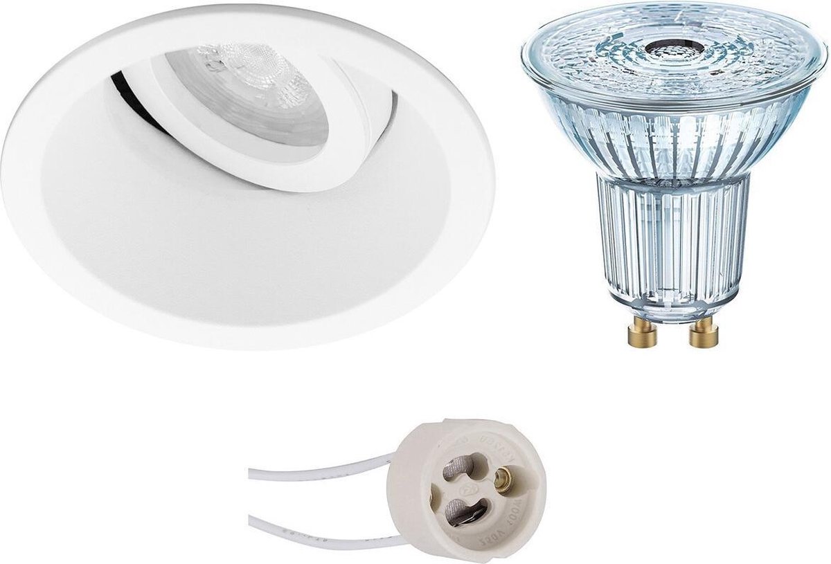 Osram - Led Spot Set - Parathom Par16 940 36d - Pragmi Zano Pro - Gu10 Fitting - Dimbaar - Inbouw Rond - Mat - 3.7w - Wit