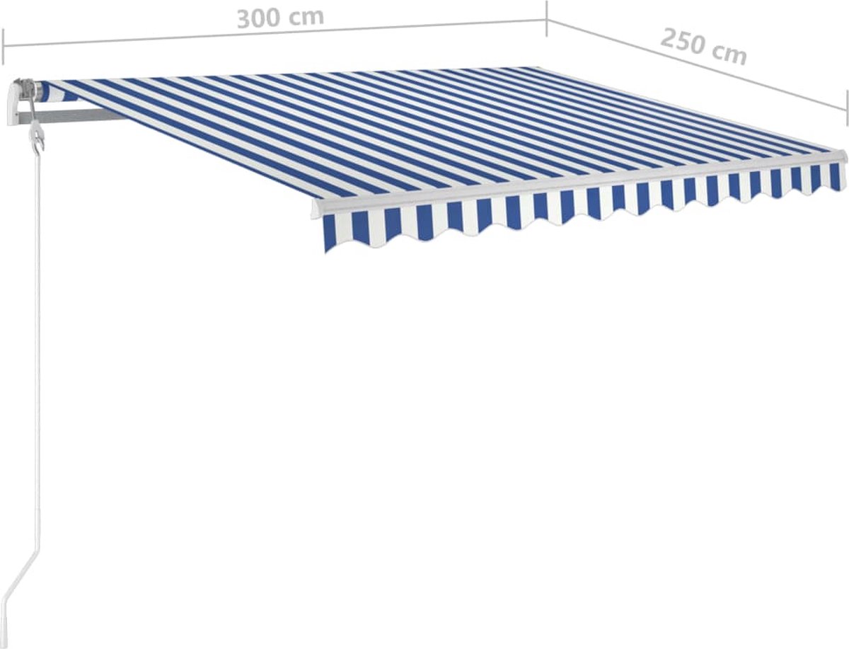 Vidaxl Luifel Automatisch Uittrekbaar 300x250 Cm En - Blauw