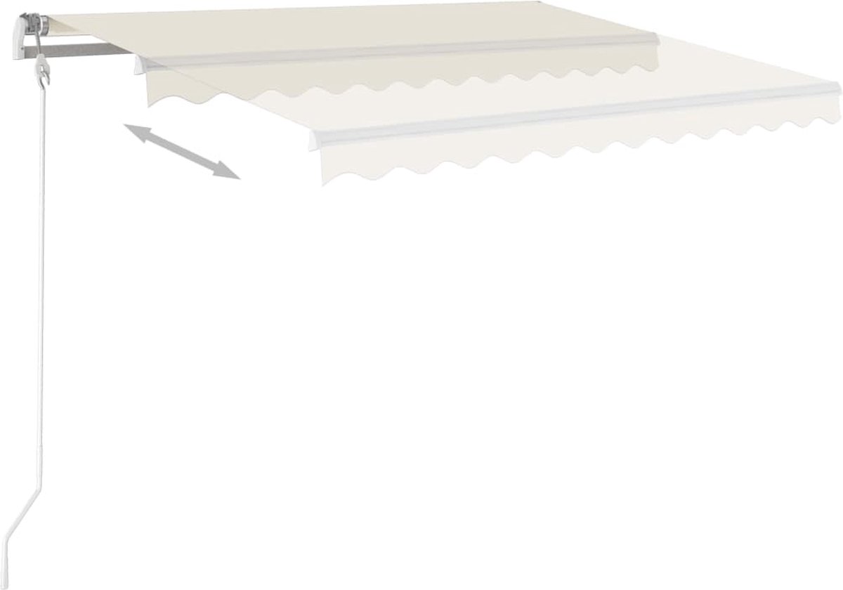 Vidaxl Luifel Handmatig Uittrekbaar 350x250 Cm Crèmekleurig