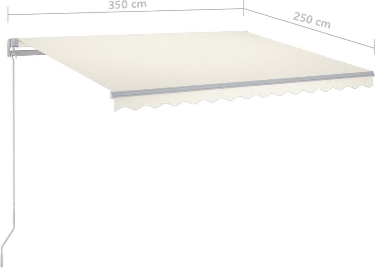 Vidaxl Luifel Handmatig Uittrekbaar 350x250 Cm Crèmekleurig