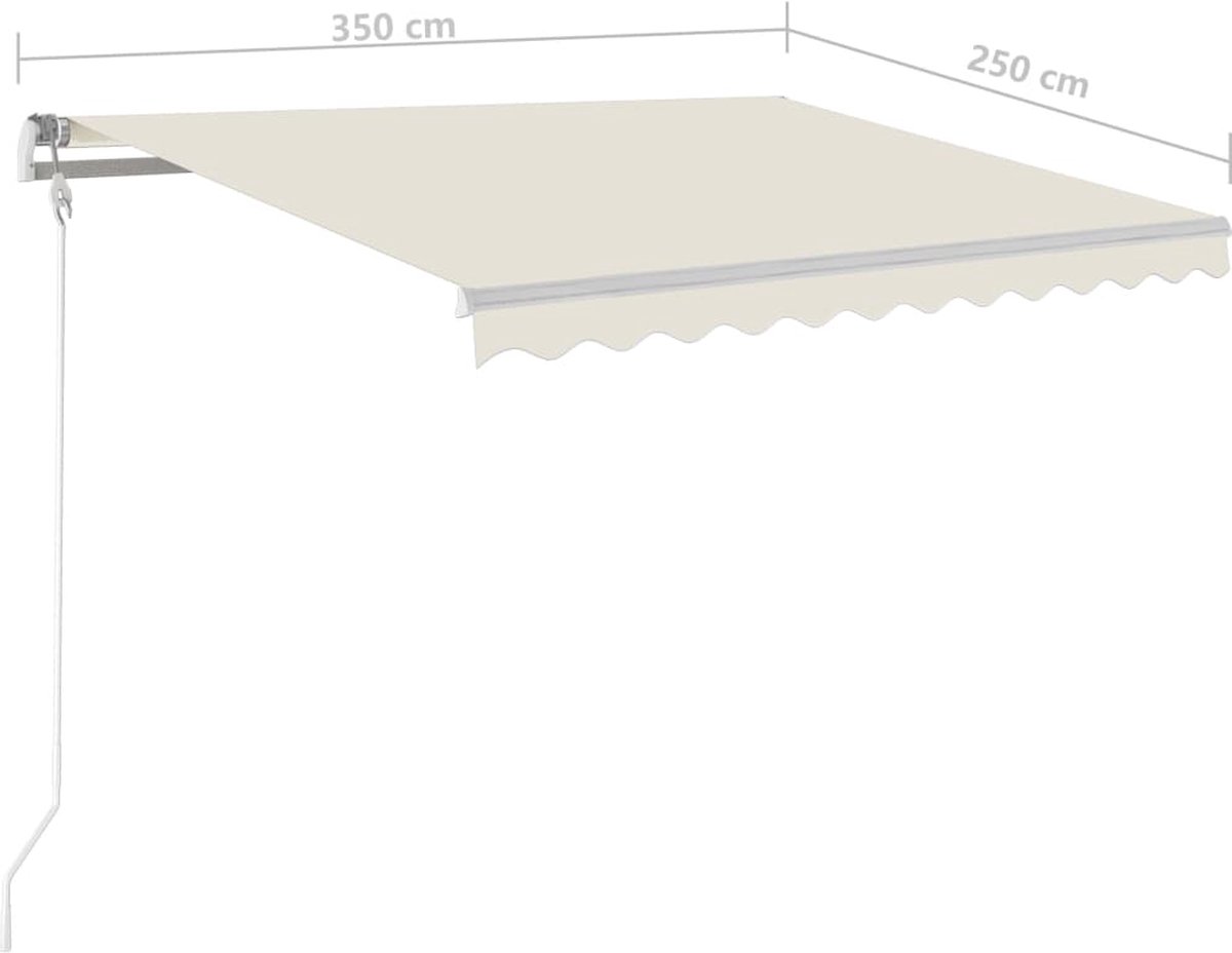 Vidaxl Luifel Automatisch Uittrekbaar 350x250 Cm Crèmekleurig