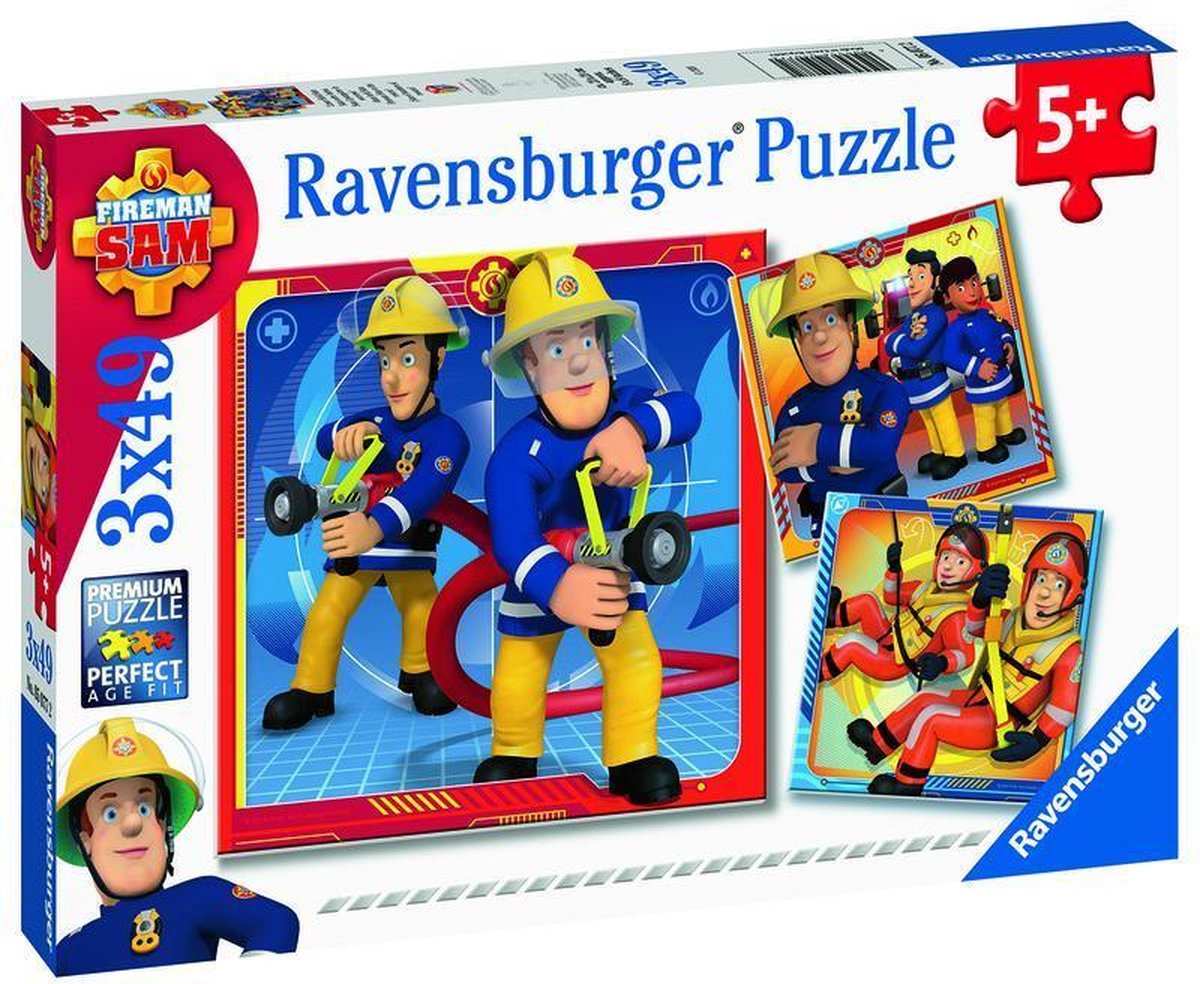 Ravensburger - Puzzels 3x49 Stukjes Onze Held Sam De Brandweerman