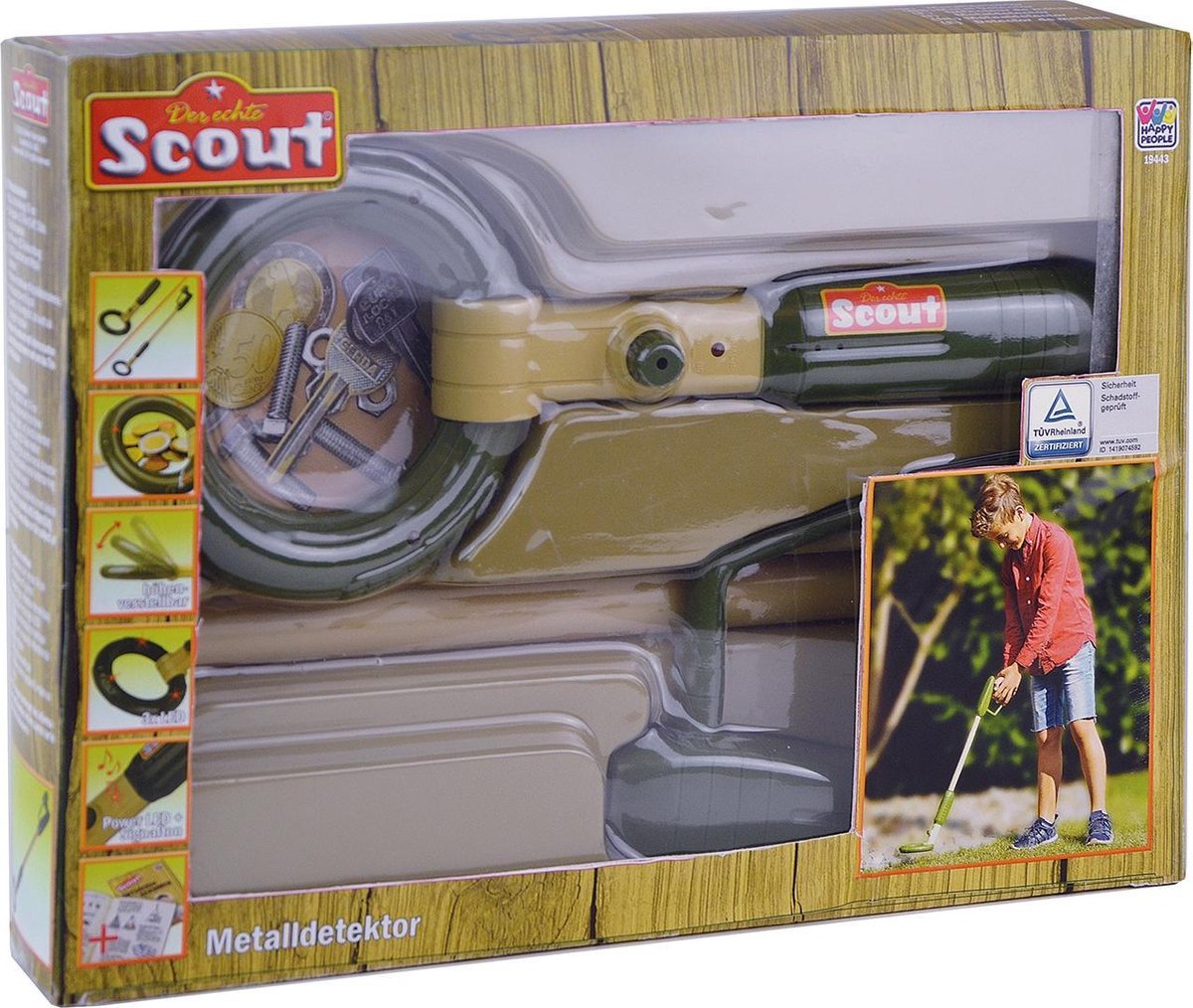 Happy People Metaaldetector Scout Junior 74 Cm/beige - Groen