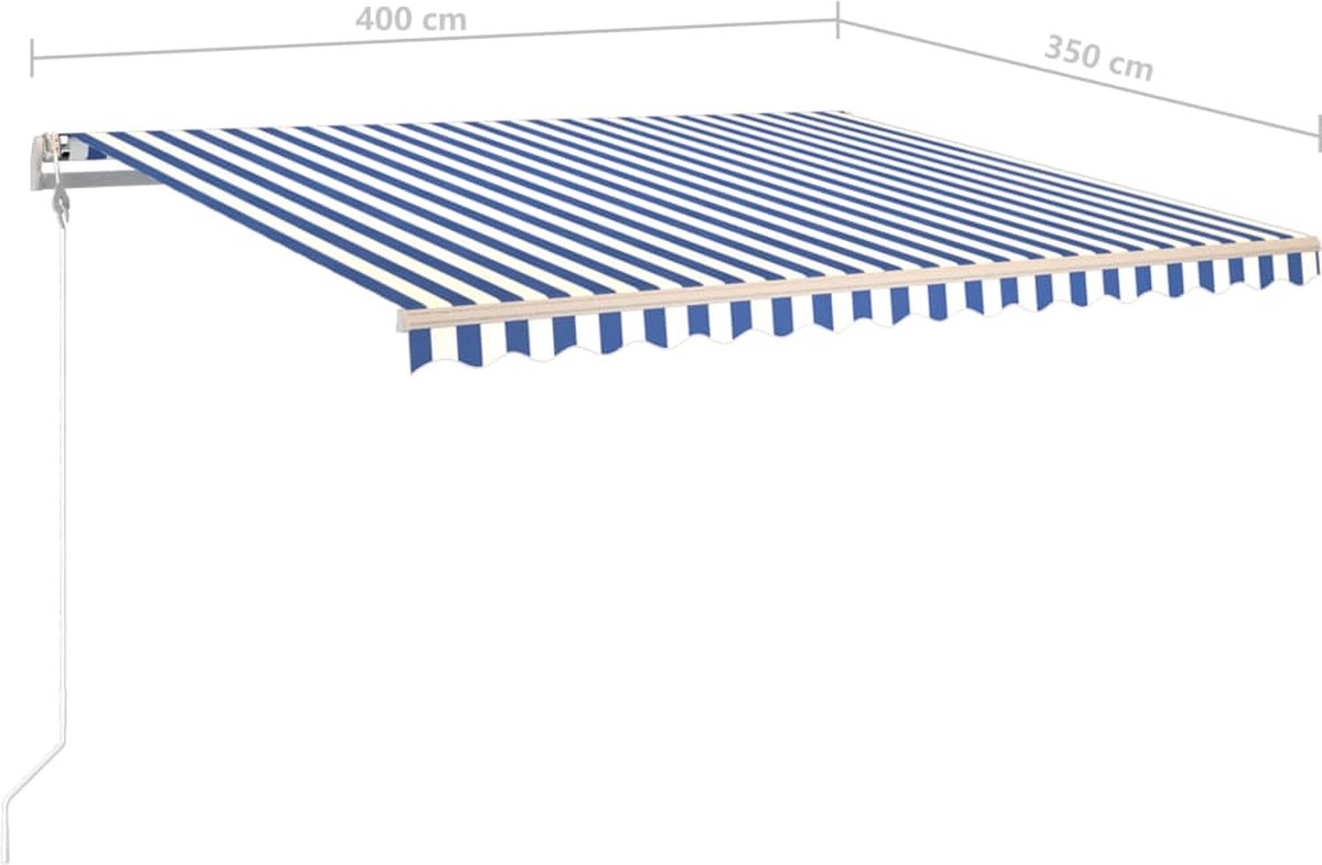 Vidaxl Luifel Automatisch Uittrekbaar 400x350 Cm En - Blauw