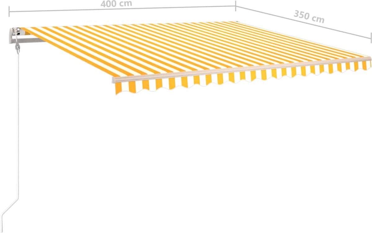 Vidaxl Luifel Automatisch Uittrekbaar 400x350 Cm En - Geel