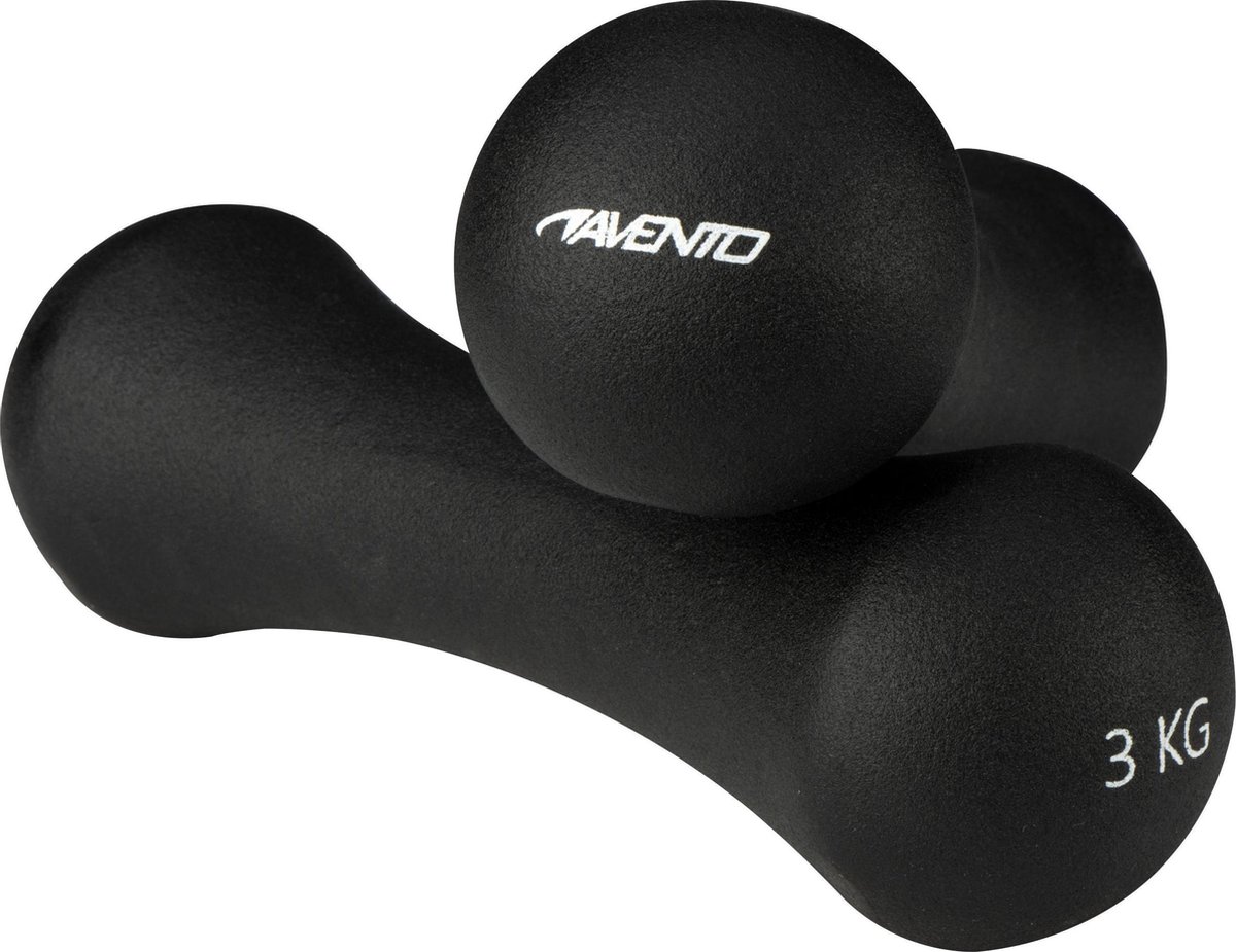 Avento Dumbbells Bone 3kg Staal/pu 2 Stuks - Zwart