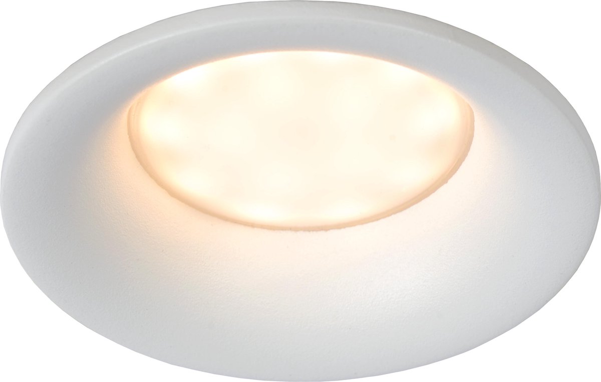 Lucide Ziva Inbouwspot Rond Gu10/5w Ip44 Ø8.5cm - Wit