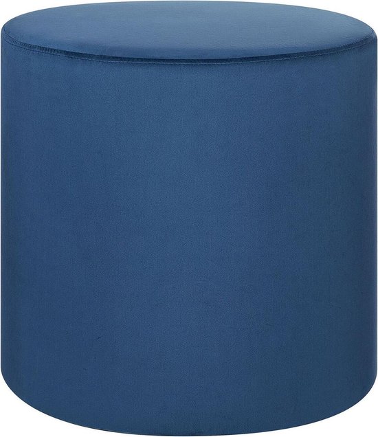 Beliani Lovett Poef Fluweel 47 X 47 Cm - Blauw