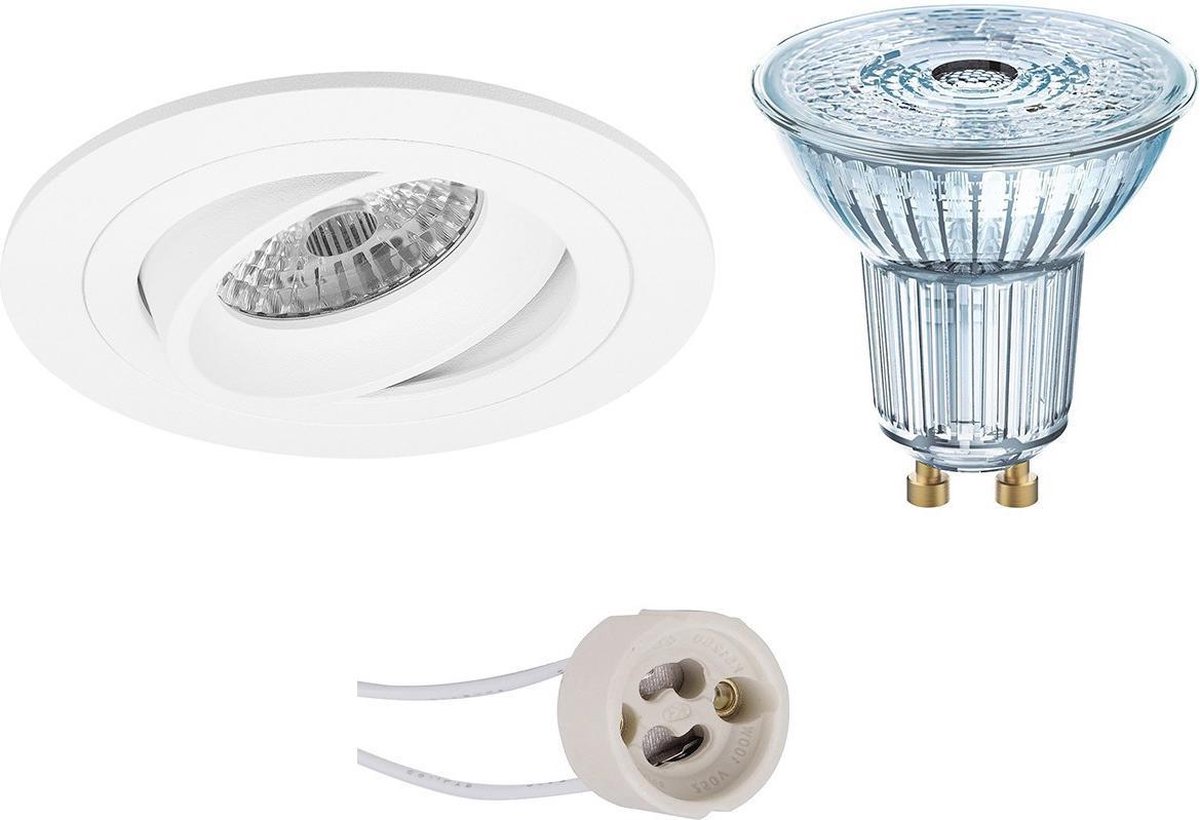 Osram - Led Spot Set - Parathom Par16 940 36d - Pragmi Alpin Pro - Gu10 Fitting - Dimbaar - Inbouw Rond - Mat - 3.7w - Wit