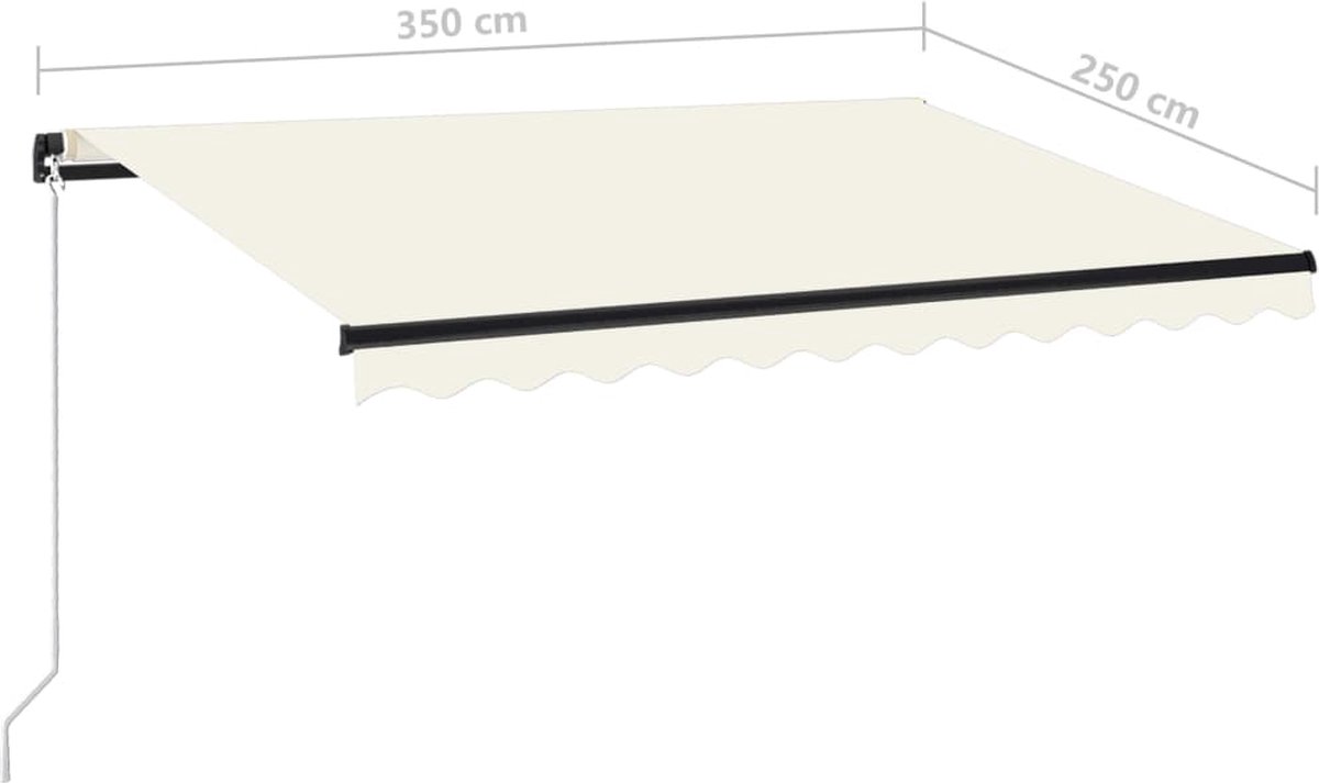 Vidaxl Luifel Handmatig Uittrekbaar 350x250 Cm Crèmekleurig