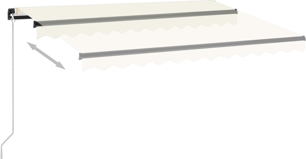 Vidaxl Luifel Handmatig Uittrekbaar 350x250 Cm Crèmekleurig