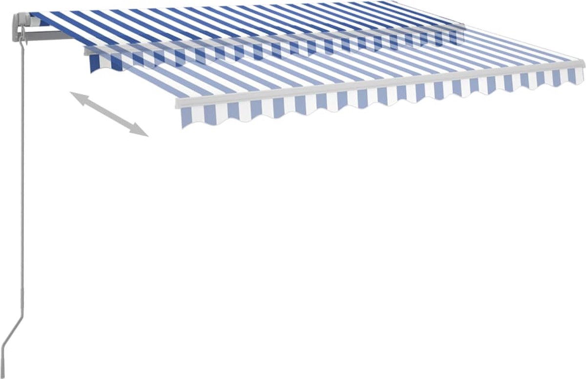 Vidaxl Luifel Automatisch Met Led En Windsensor 3x2,5 M En - Blauw