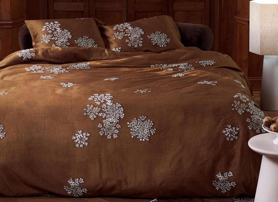 Essenza " Lauren Dekbedovertrek 200 x 220 cm " - Bruin