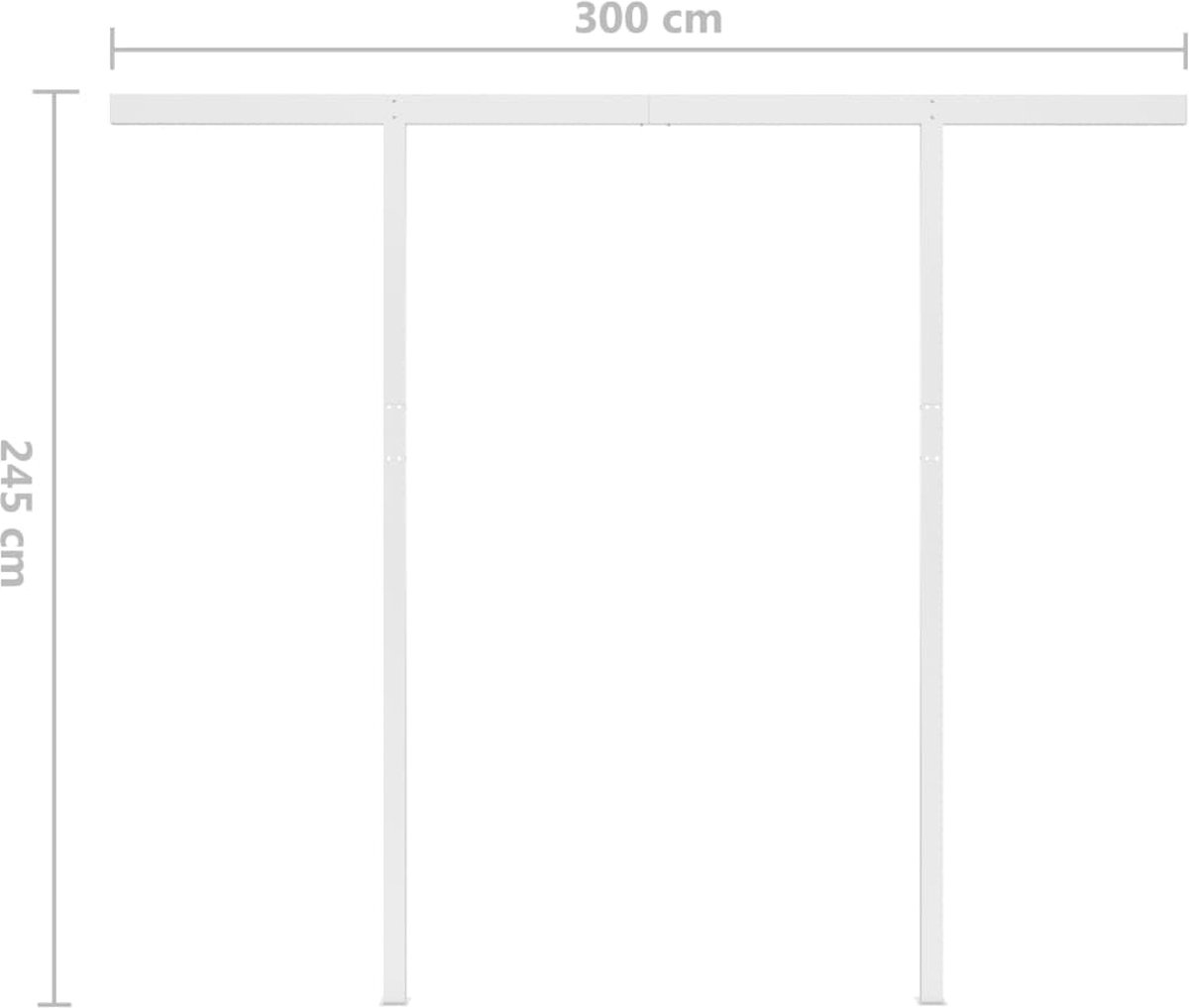 Vidaxl Luifel Handmatig Uittrekbaar Met Led 3,5x2,5 M Crèmekleurig