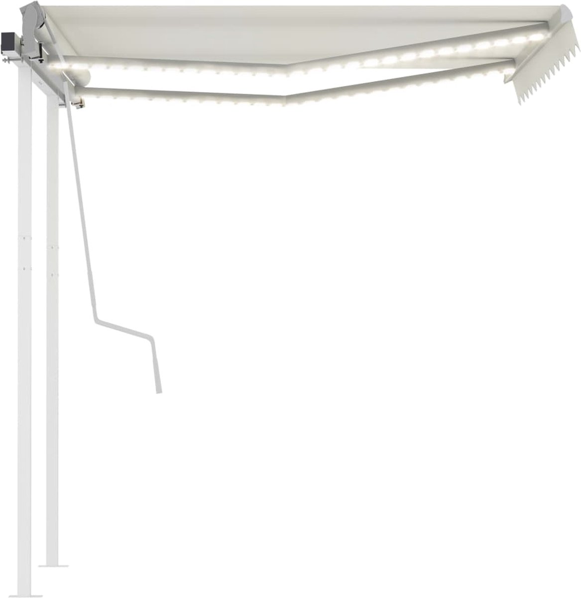 Vidaxl Luifel Handmatig Uittrekbaar Met Led 3,5x2,5 M Crèmekleurig