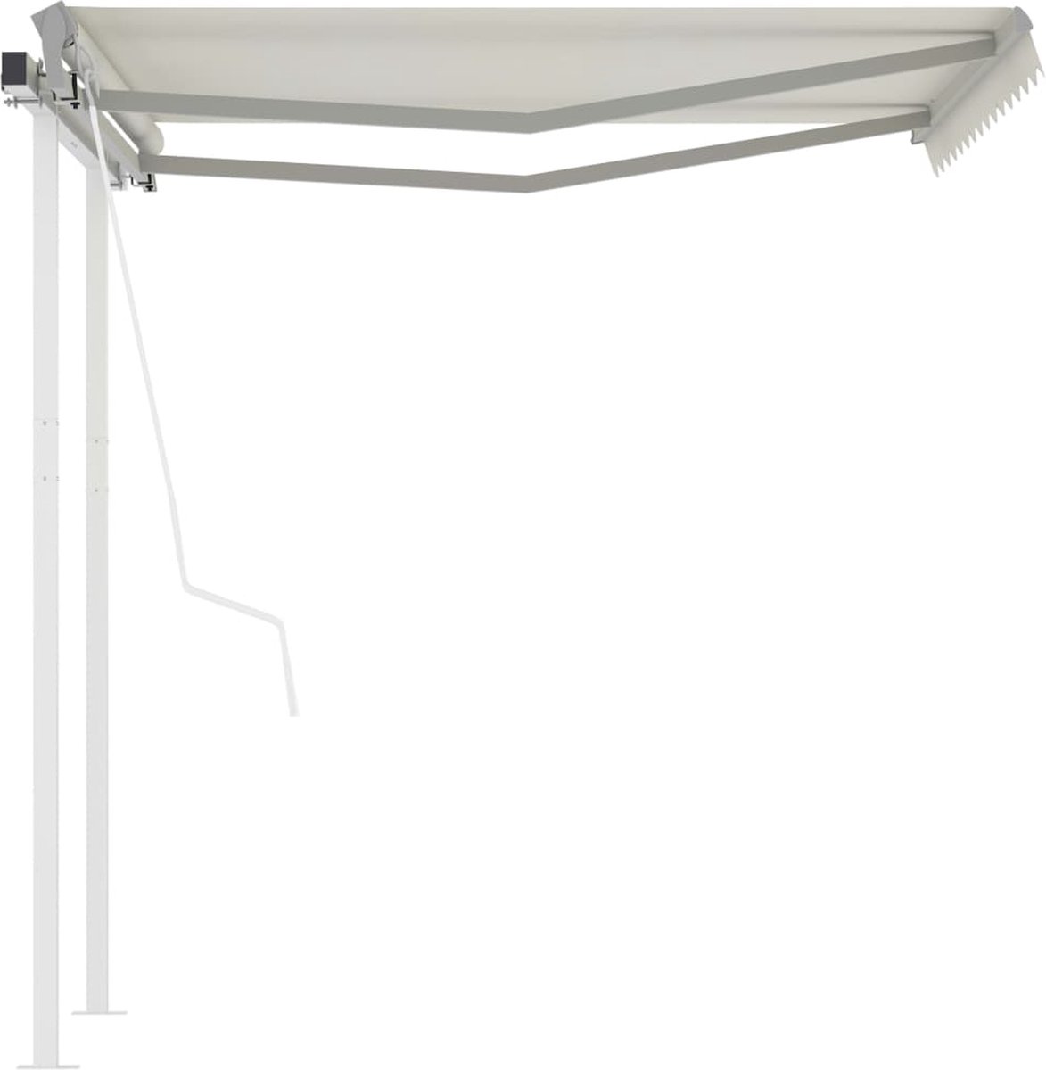 Vidaxl Luifel Automatisch Uittrekbaar Met Palen 3,5x2,5 M Crèmekleurig