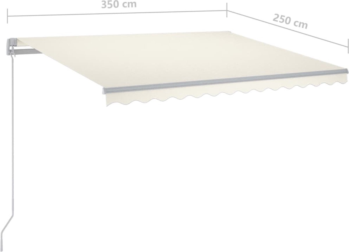 Vidaxl Luifel Automatisch Uittrekbaar Met Palen 3,5x2,5 M Crèmekleurig