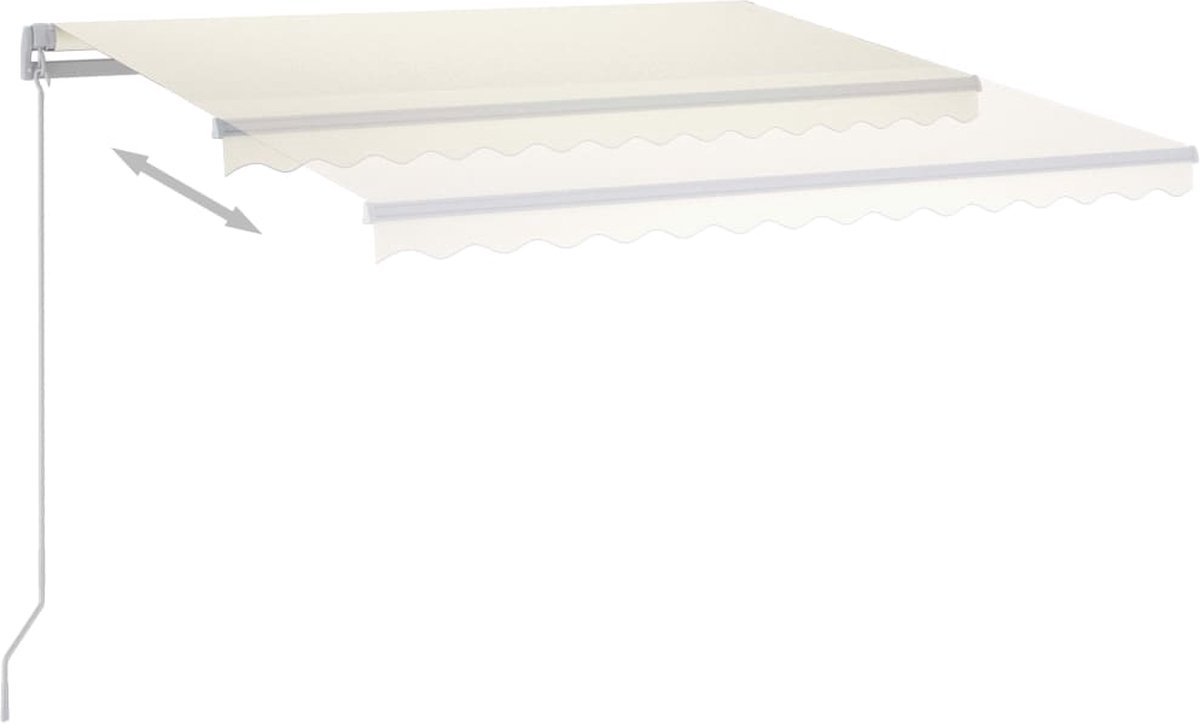 Vidaxl Luifel Automatisch Uittrekbaar Met Palen 3,5x2,5 M Crèmekleurig