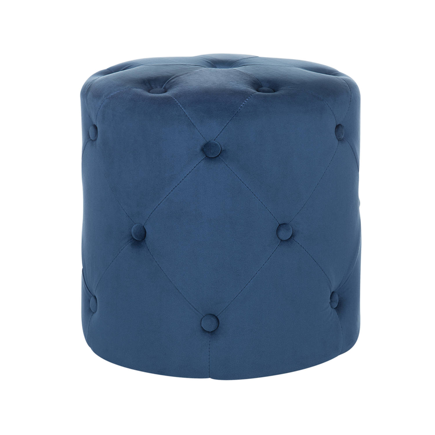 Beliani Corolla Poef Fluweel 40 X 40 Cm - Blauw