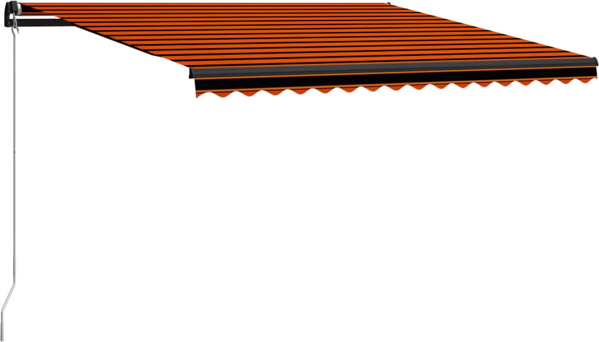 Vidaxl Luifel Handmatig Uittrekbaar 400x300 Cm En - Oranje
