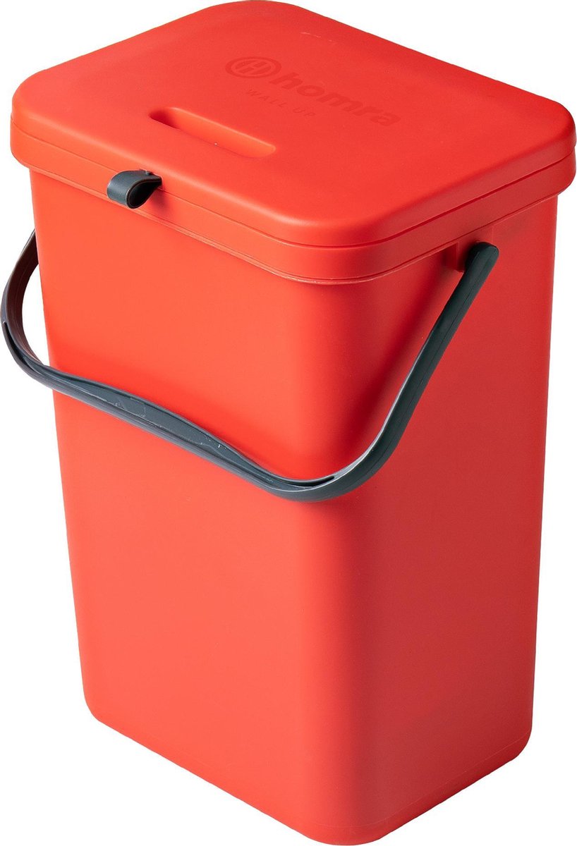 Homra Wall-up Inbouw Prullenbak - 12l - - Rood