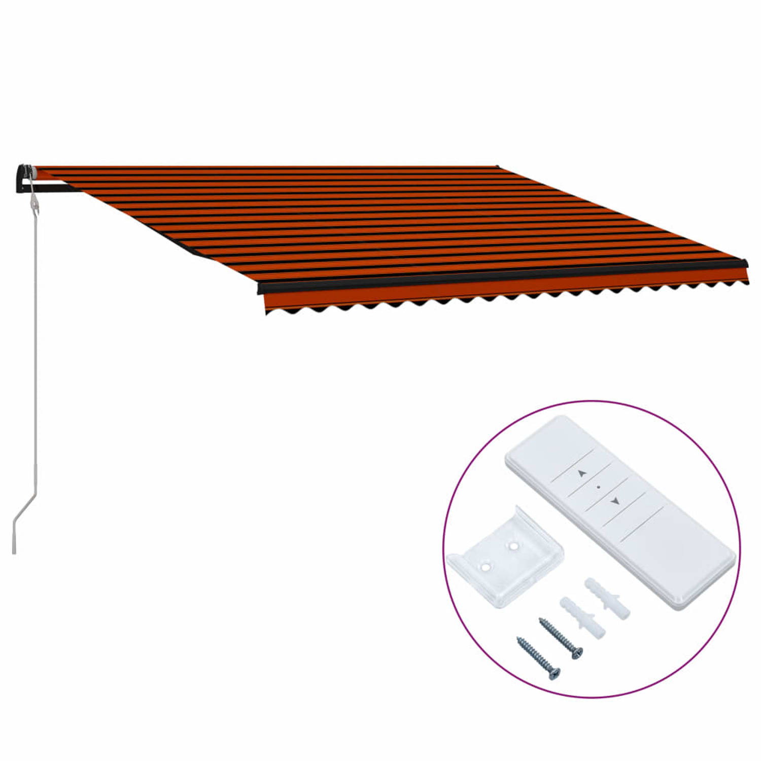 Vidaxl Luifel Automatisch Uittrekbaar 500x300 Cm Oranje En - Bruin