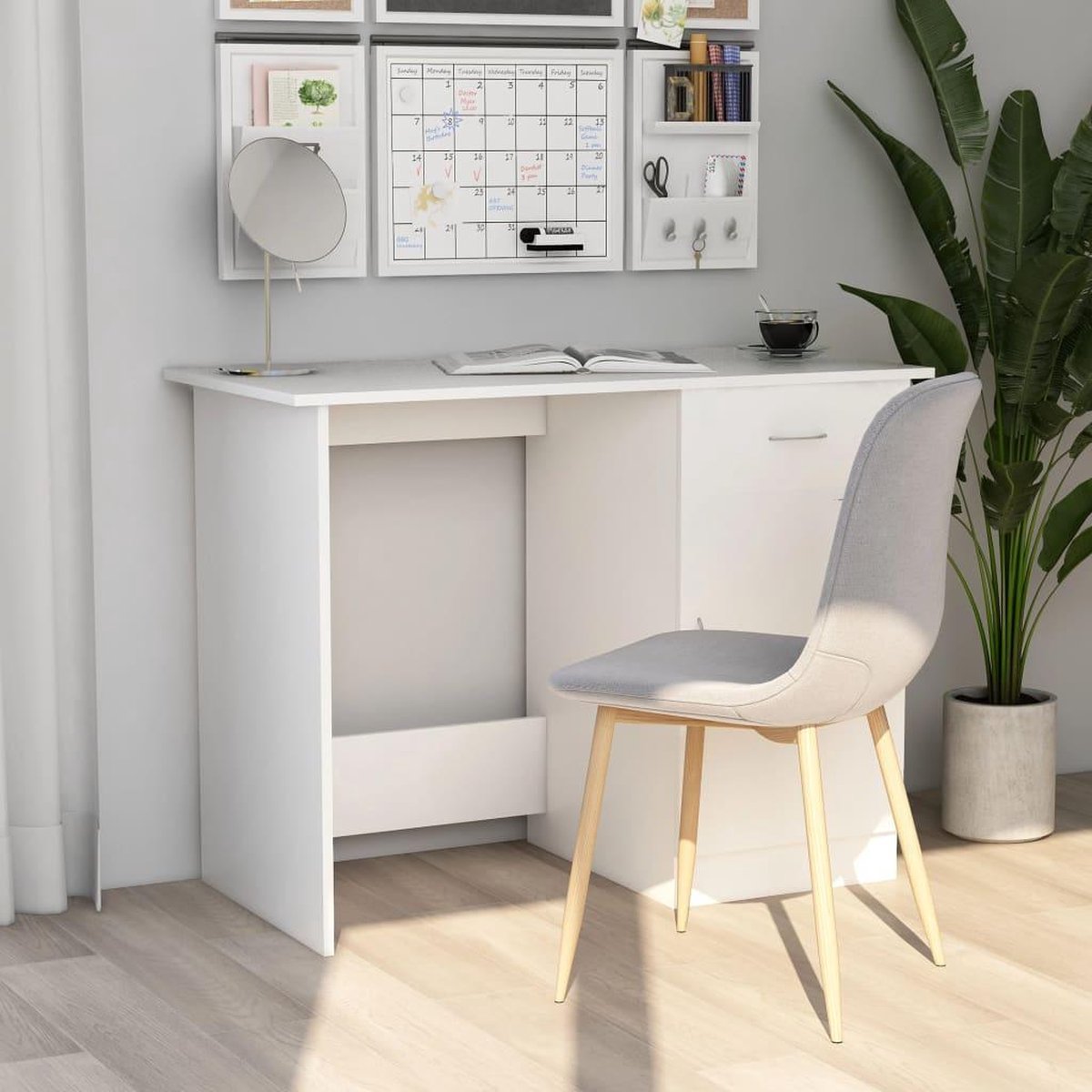 Vidaxl Bureau 100x50x76 Cm Spaanplaat - Wit